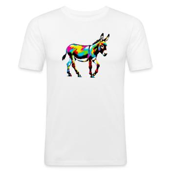 Esel-Maultier - Männer Slim Fit T-Shirt - Weiß - Vorne - Nik (191cm)
