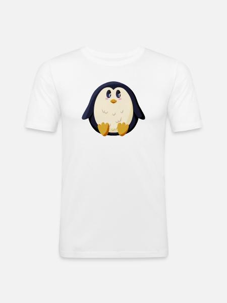 Chubby Penguin - Men's Slim Fit T-Shirt - white