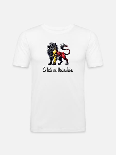 Maasmechelen lion flag design - Men's Slim Fit T-Shirt - white