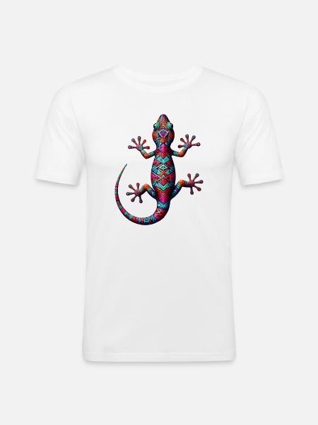 Gecko - T-shirt près du corps Homme - blanc