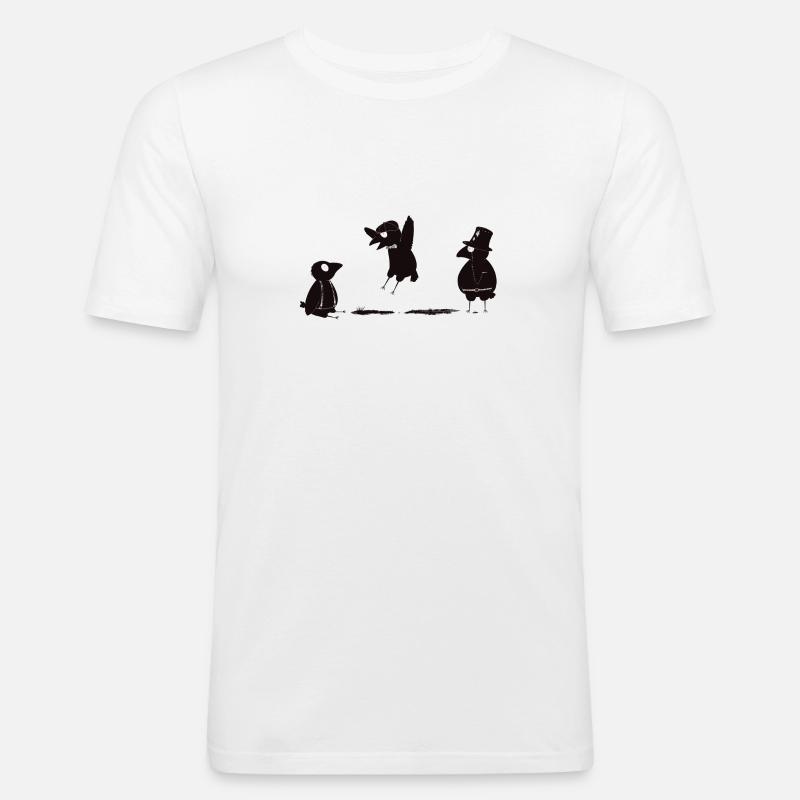 crows before bros - Männer Slim Fit T-Shirt - Weiß