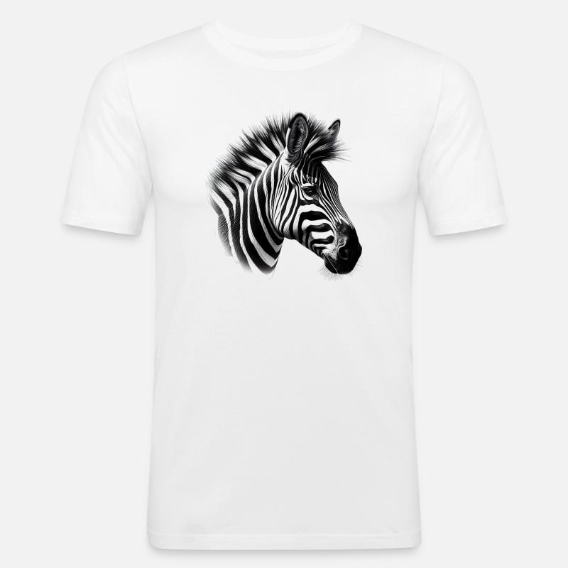 Zebra - Männer Slim Fit T-Shirt - Weiß