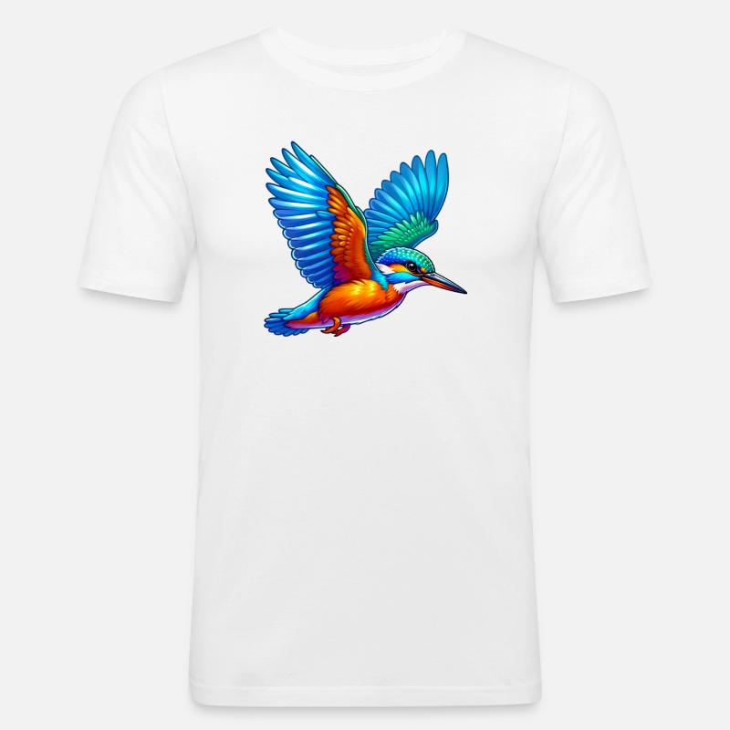 Eisvogel - Männer Slim Fit T-Shirt - Weiß