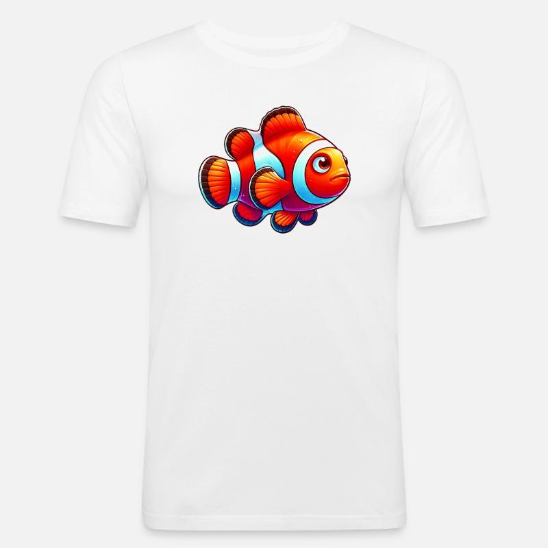 Clownfisch - Männer Slim Fit T-Shirt - Weiß