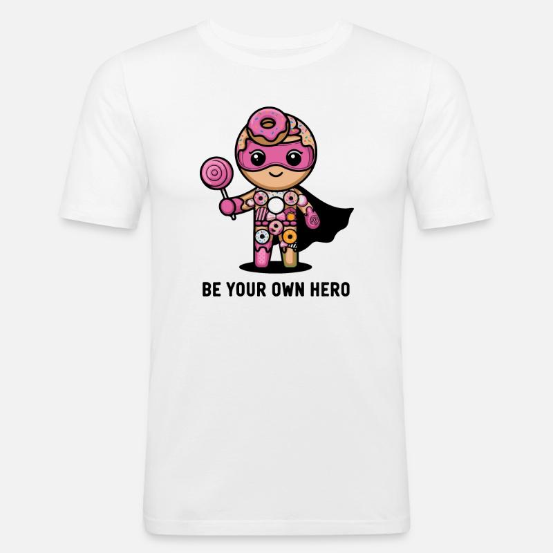 Sei dein eigener Helden-Donut-Charakter - Männer Slim Fit T-Shirt - Weiß