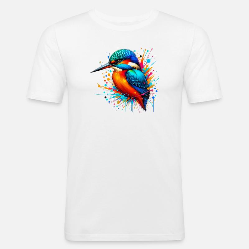 Eisvogel - Männer Slim Fit T-Shirt - Weiß