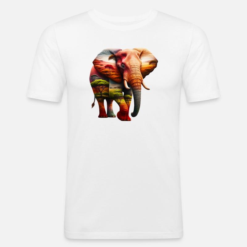 Elefant - Slim Fit T-shirt herr - vit