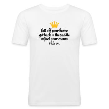 chevaucher - T-shirt près du corps Homme - blanc - Devant - Nik (191cm)