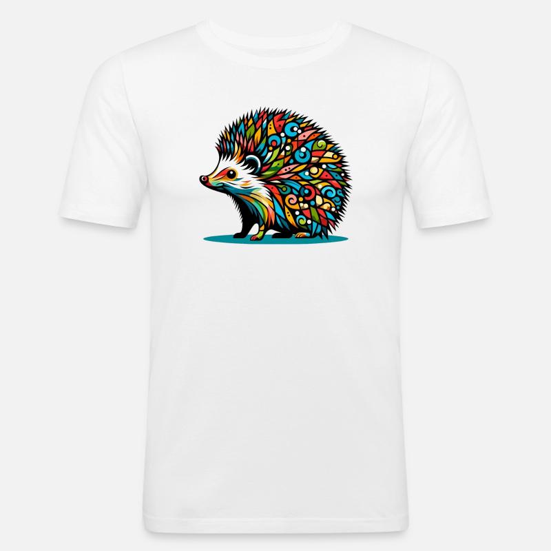 Igel - Männer Slim Fit T-Shirt - Weiß