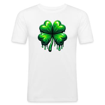 Four-leaf clover - Men's Slim Fit T-Shirt - white - Front - Nik (191cm)