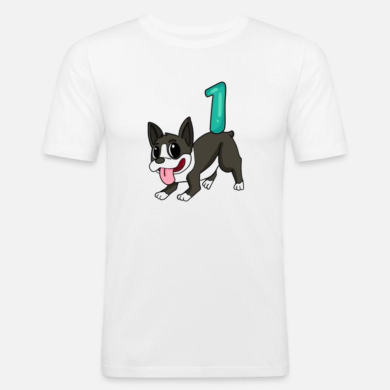 Zahl 1 Nummer Eins - Männer Slim Fit T-Shirt - Weiß