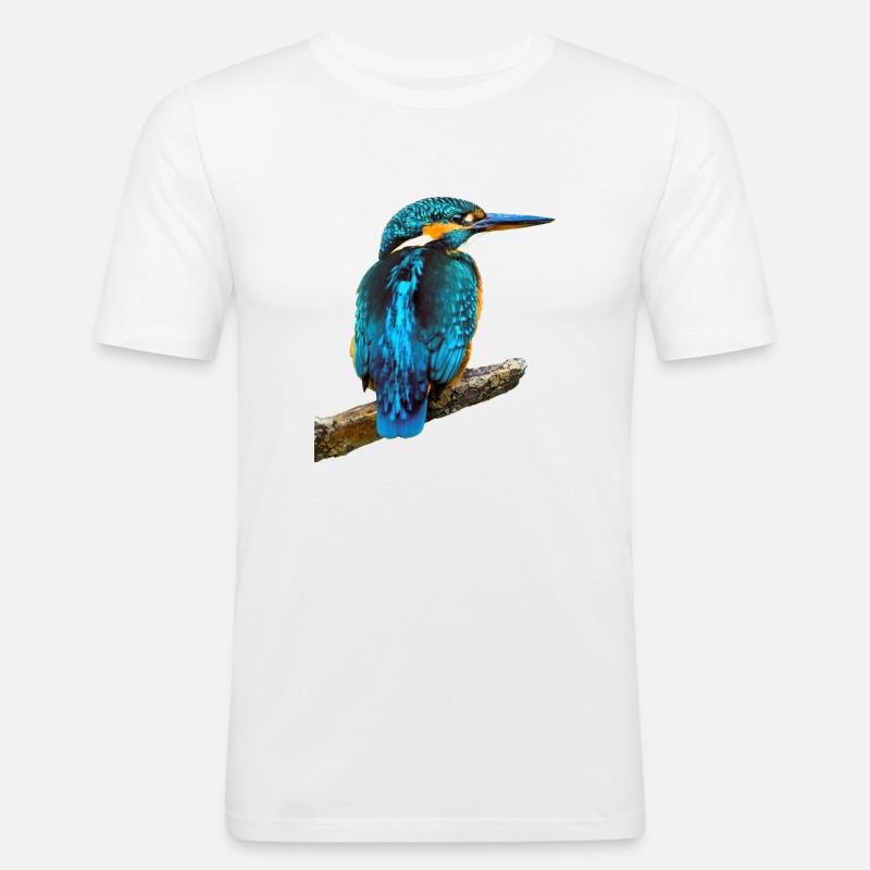 Eisvogel Alcedo atthis - Männer Slim Fit T-Shirt - Weiß