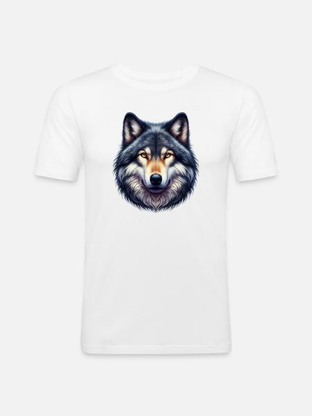 Loup - T-shirt près du corps Homme - blanc