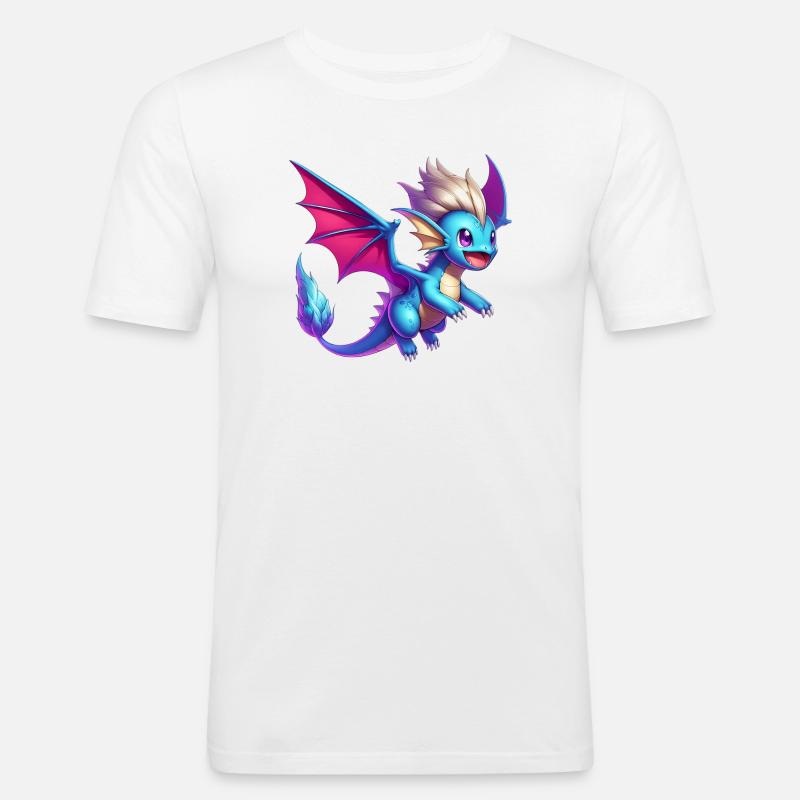 Drache - Männer Slim Fit T-Shirt - Weiß