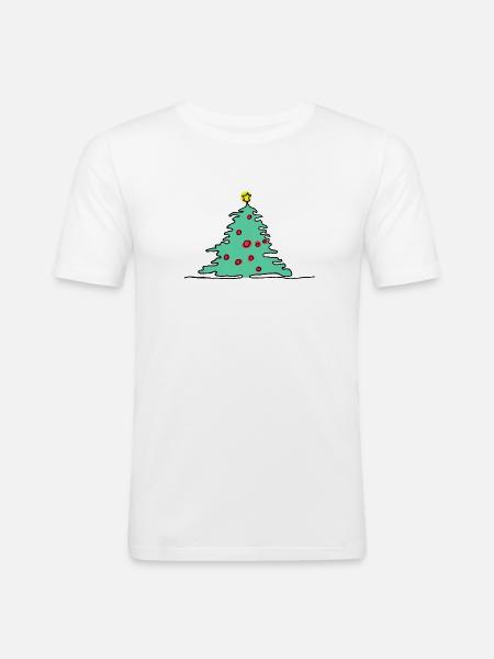 Christmas tree green - Men's Slim Fit T-Shirt - white
