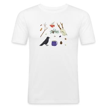 Winter tales 1 - Men's Slim Fit T-Shirt - white - Front - Nik (191cm)