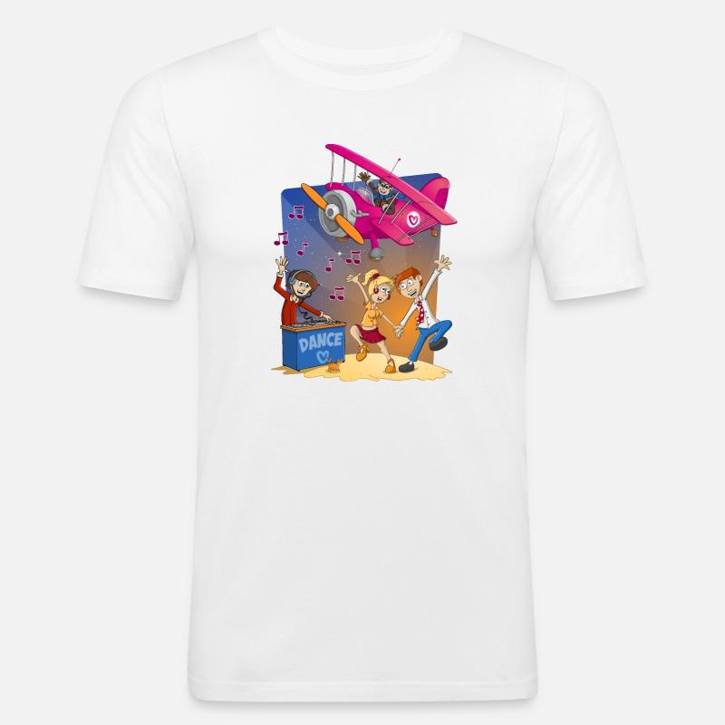 Danse, danse, danse, image joyeuse - T-shirt près du corps Homme - blanc
