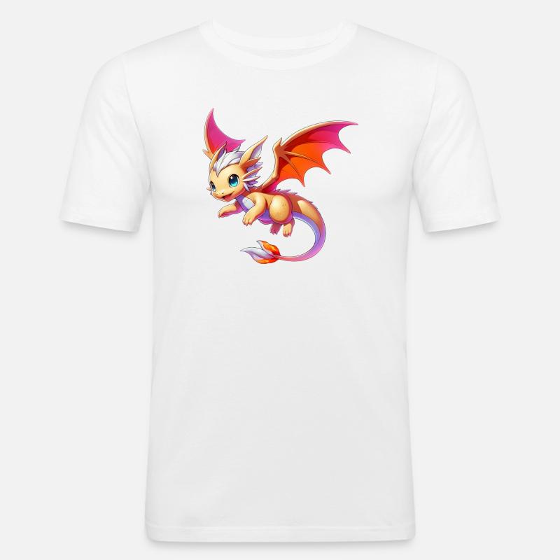 Drache - Männer Slim Fit T-Shirt - Weiß