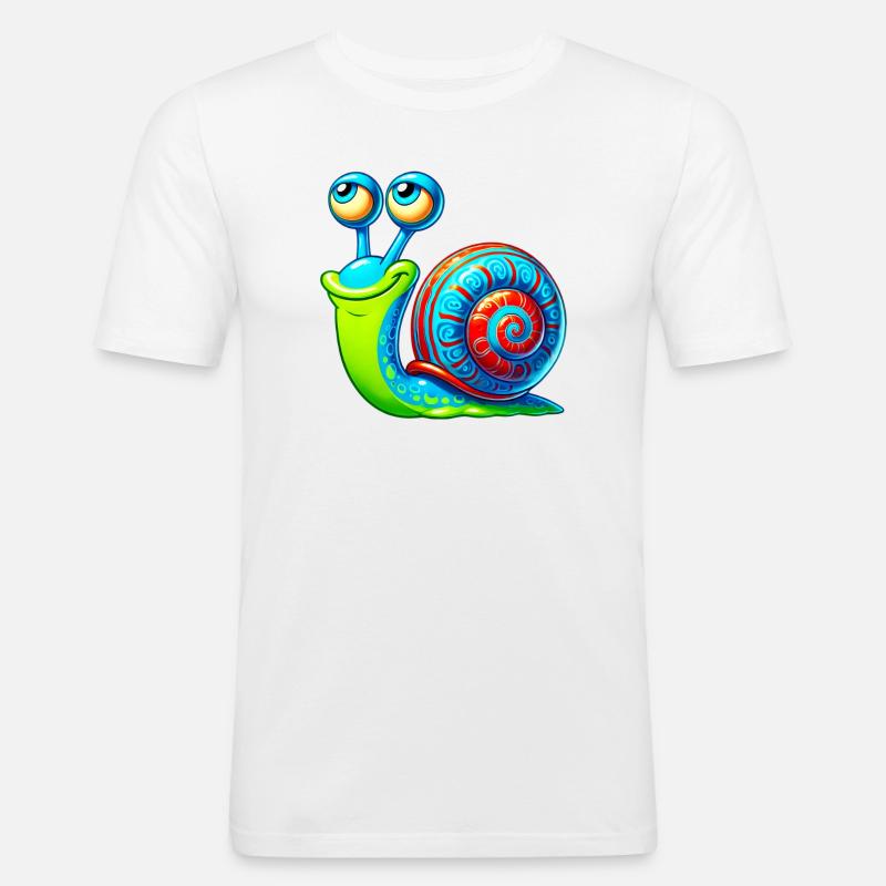 Escargot - T-shirt près du corps Homme - blanc
