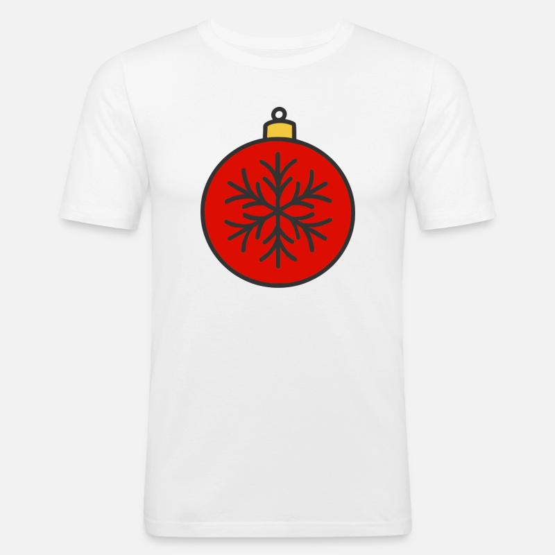 Weihnachtskugel - Männer Slim Fit T-Shirt - Weiß