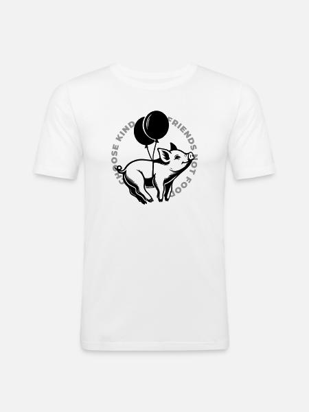 Schweine sind Freunde - Männer Slim Fit T-Shirt - Weiß