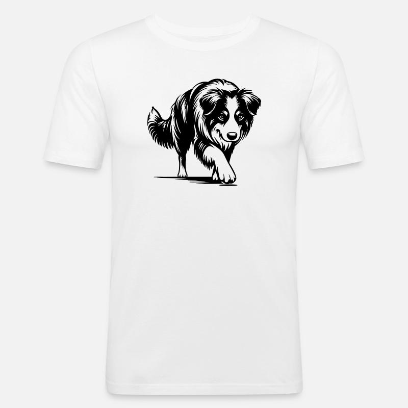 Australian Shepherd - Men's Slim Fit T-Shirt - white