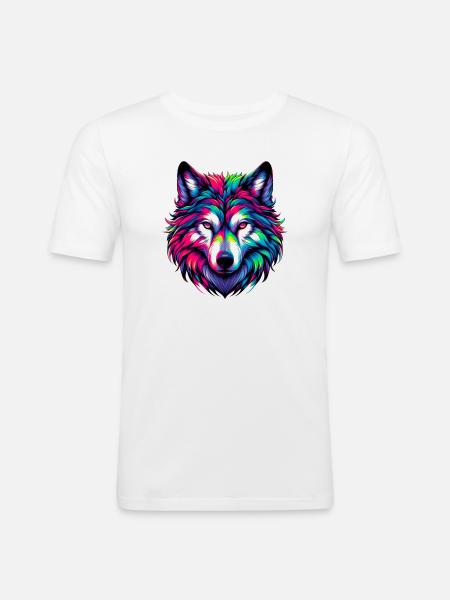 Wolf - Men's Slim Fit T-Shirt - white