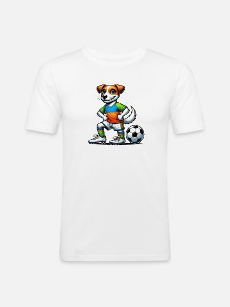Jack Russell Terrier soccer player - Men's Slim Fit T-Shirt - white