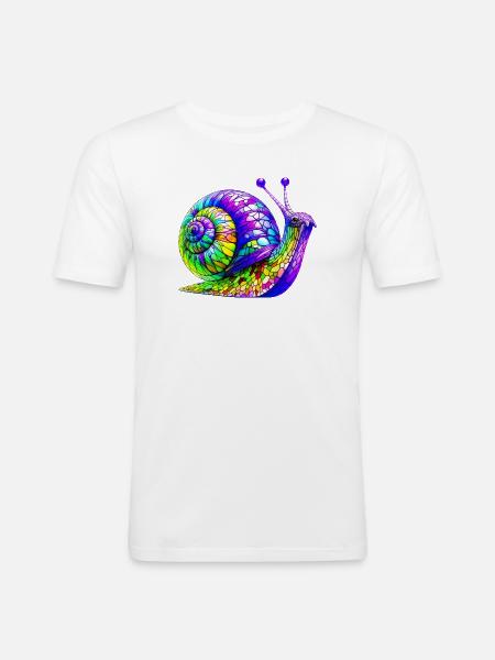 Escargot - T-shirt près du corps Homme - blanc