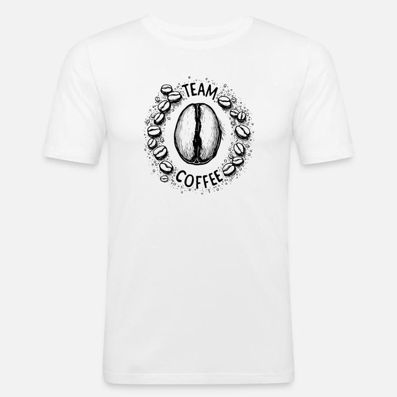 Team Coffee , Team Kaffee, Kaffee Lover - Männer Slim Fit T-Shirt - Weiß