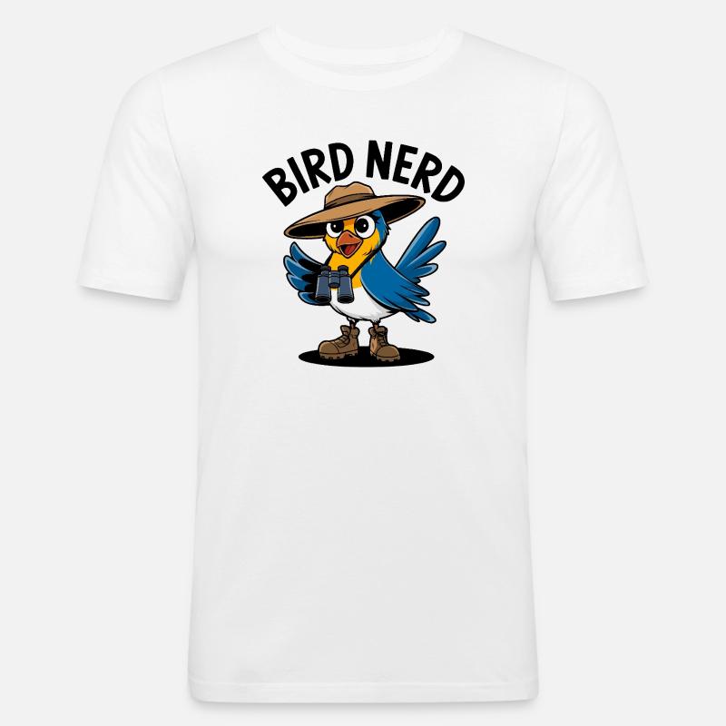 Vogel-Nerd-Entdecker - Männer Slim Fit T-Shirt - Weiß