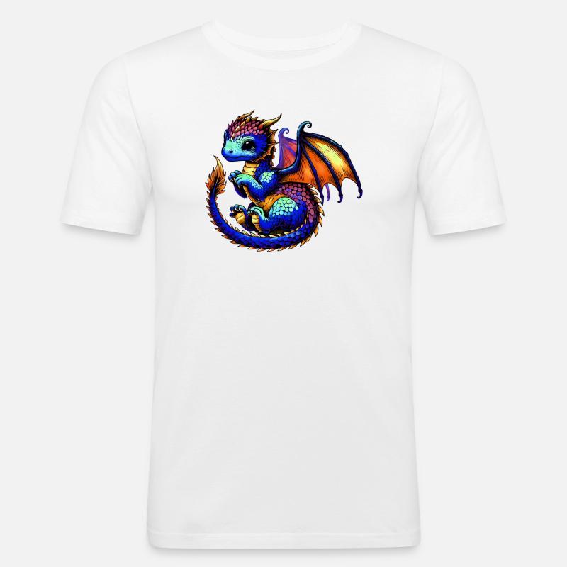 Drache - Männer Slim Fit T-Shirt - Weiß