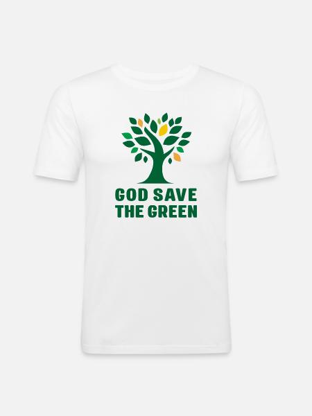 Earth Day - God Save the Green - Men's Slim Fit T-Shirt - white