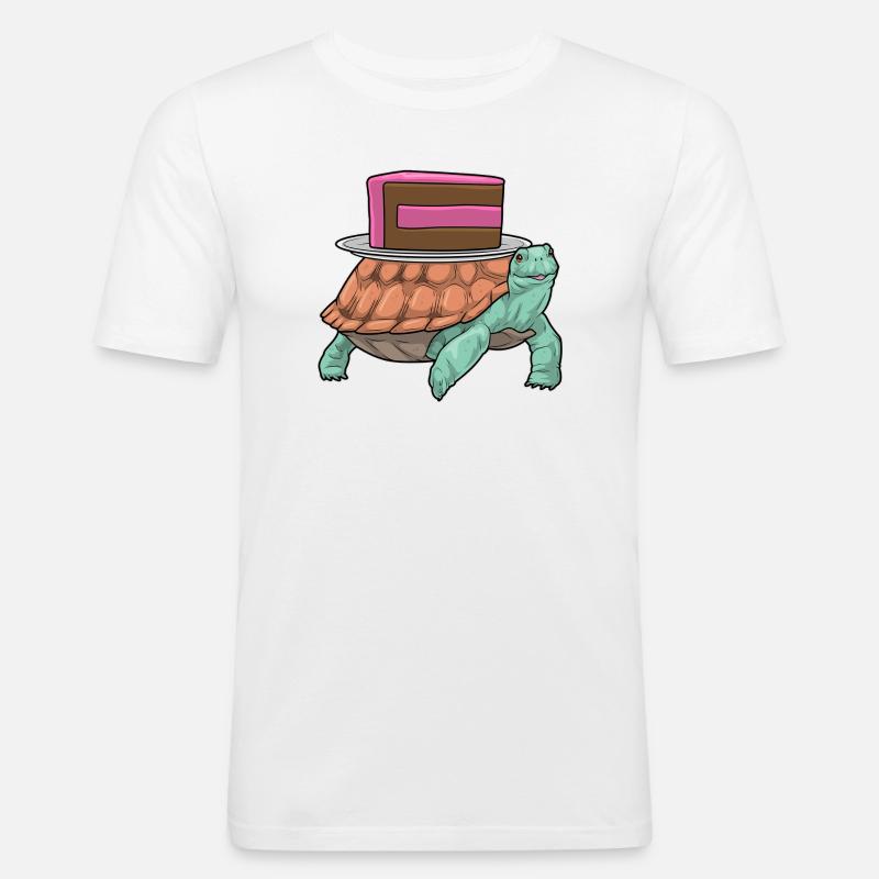 Turtle Cake - Men's Slim Fit T-Shirt - white