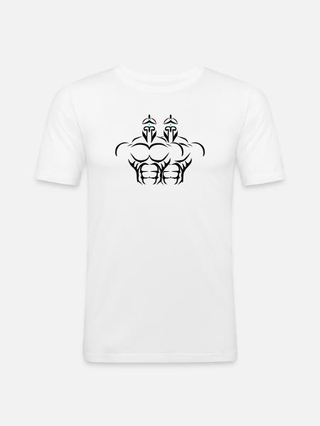 Alpha Twins Deluxe - Männer Slim Fit T-Shirt - Weiß