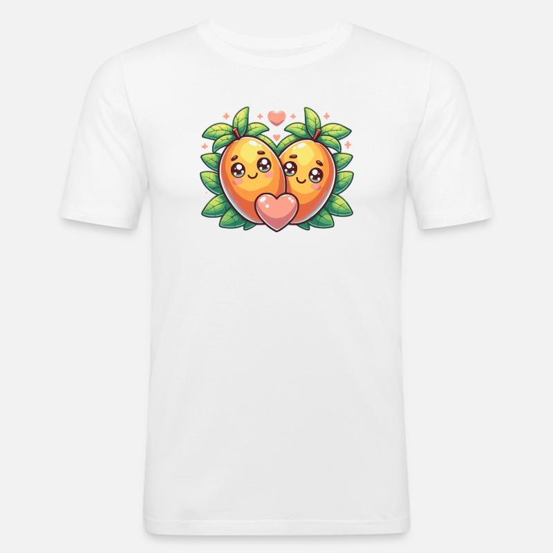 Süßes Mango Design - Paar Geschenk - Männer Slim Fit T-Shirt - Weiß
