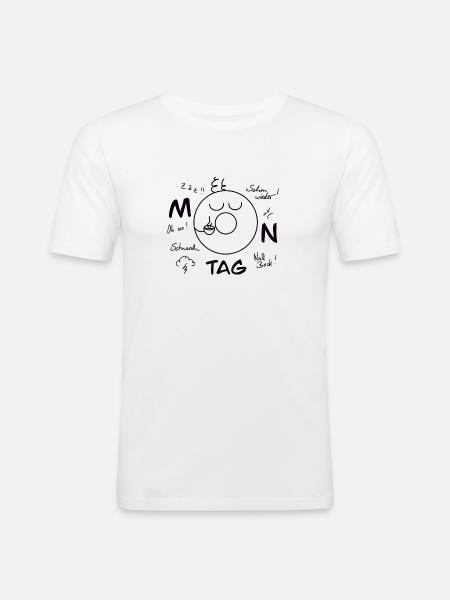 Monday Blues - Men's Slim Fit T-Shirt - white
