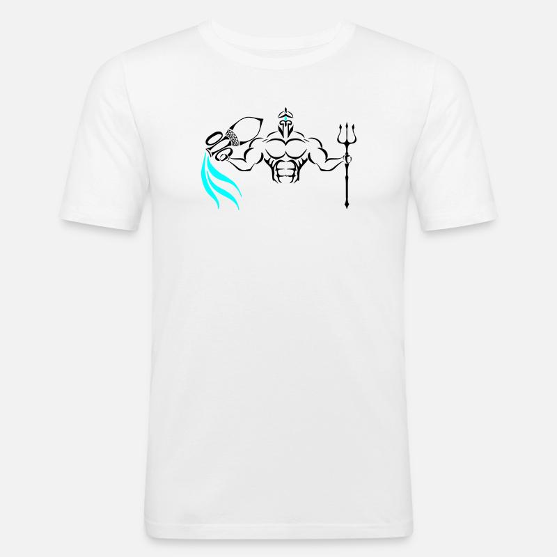 Alpha Aquarius Deluxe - Männer Slim Fit T-Shirt - Weiß
