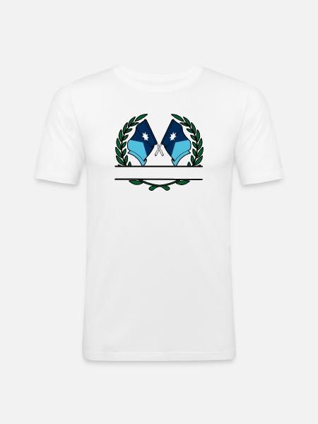 Flags USA Minnesota laurel wreath banner - Men's Slim Fit T-Shirt - white