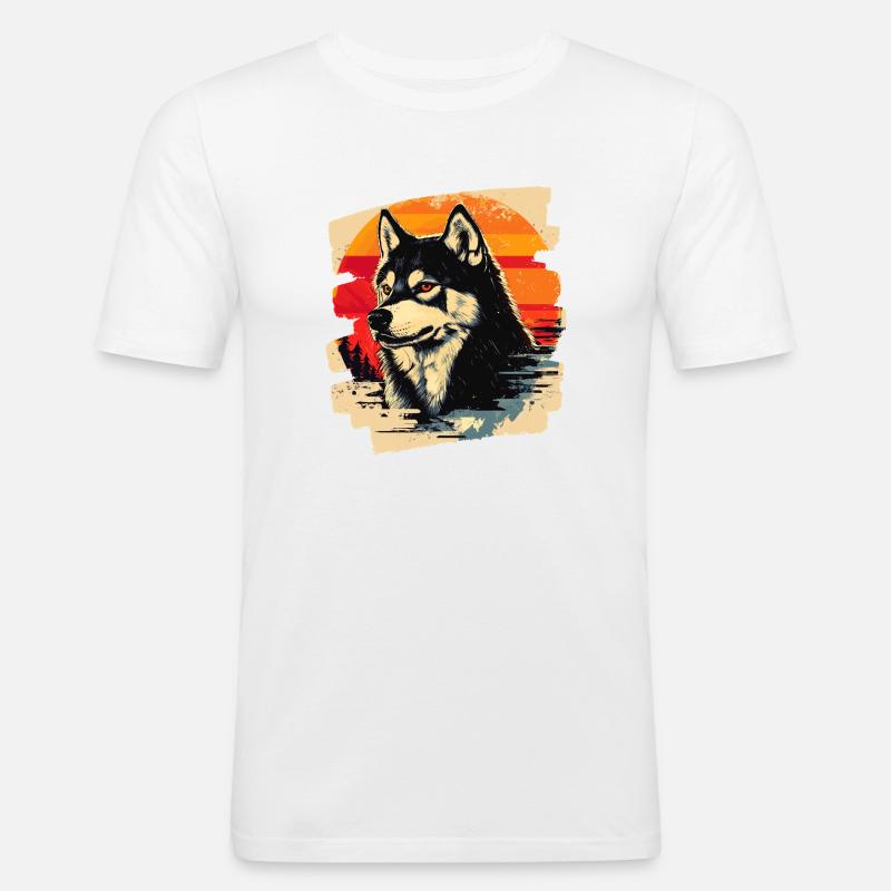 Husky - Männer Slim Fit T-Shirt - Weiß