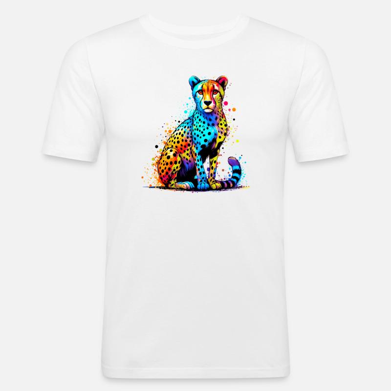 Gepard - Männer Slim Fit T-Shirt - Weiß