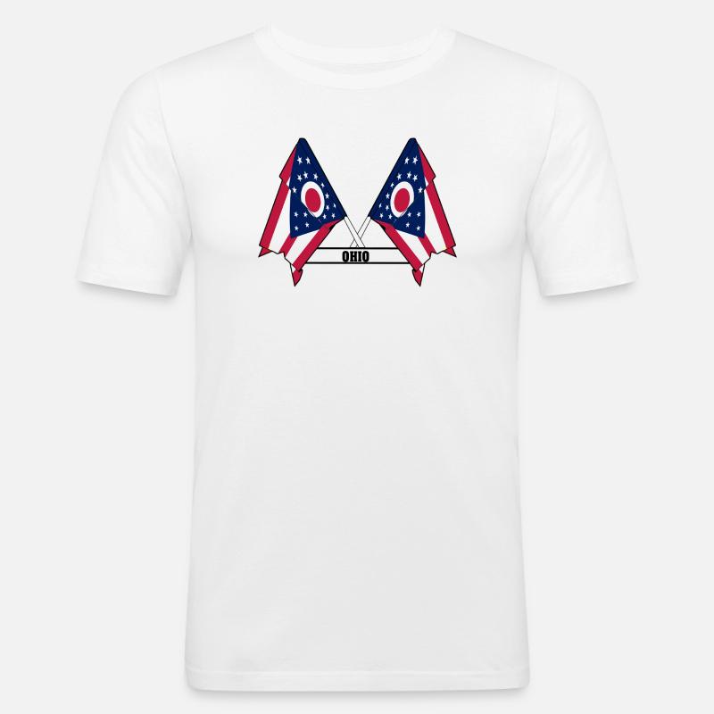 wee flags text OHIO - Männer Slim Fit T-Shirt - Weiß