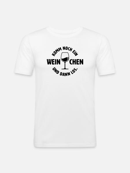 Noch ein Weinchen - Männer Slim Fit T-Shirt - Weiß
