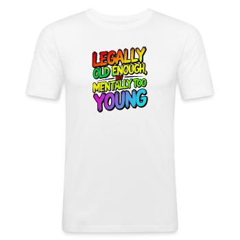 Âge légal - T-shirt près du corps Homme - blanc - Devant - Nik (191cm)