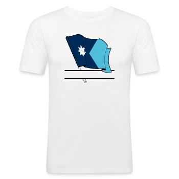 Flag Minnesota text banner - Men's Slim Fit T-Shirt - white - Front - Nik (191cm)