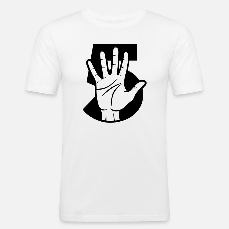 Gib mir 5 - schlag ein - Männer Slim Fit T-Shirt - Weiß