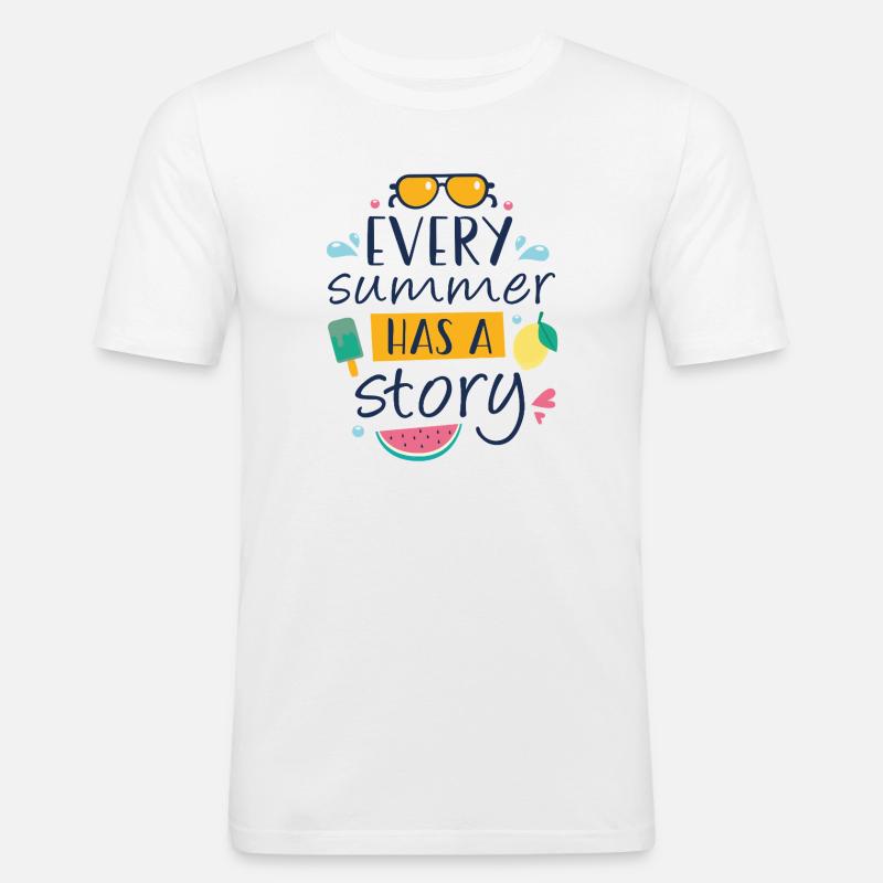 Jeder Sommer hat eine Geschichte - Männer Slim Fit T-Shirt - Weiß