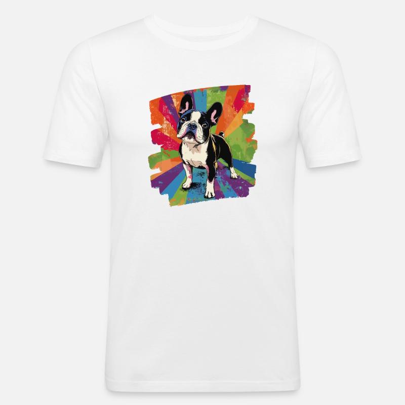 Bulldog francese francese - Maglietta aderente da uomo - bianco