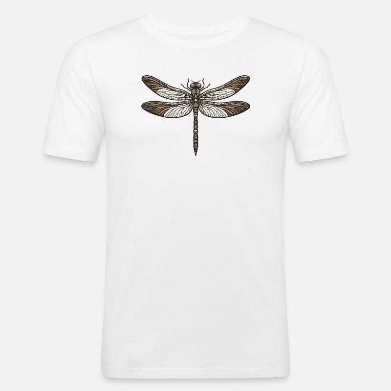 Libellule - T-shirt près du corps Homme - blanc