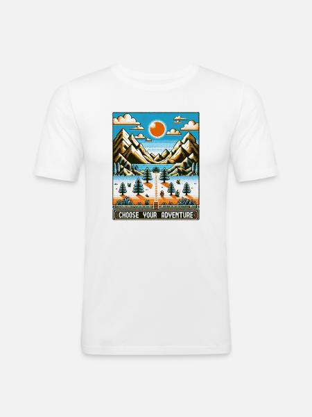 Retro Gaming Adventure - Men's Slim Fit T-Shirt - white
